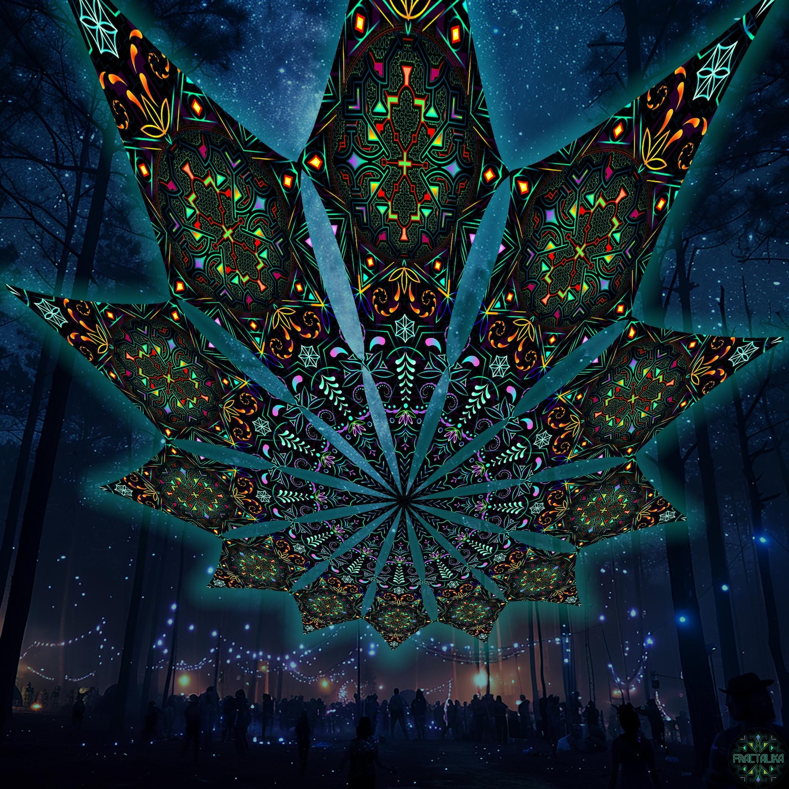 Plafond psychédélique fractal - Vue d'ensemble